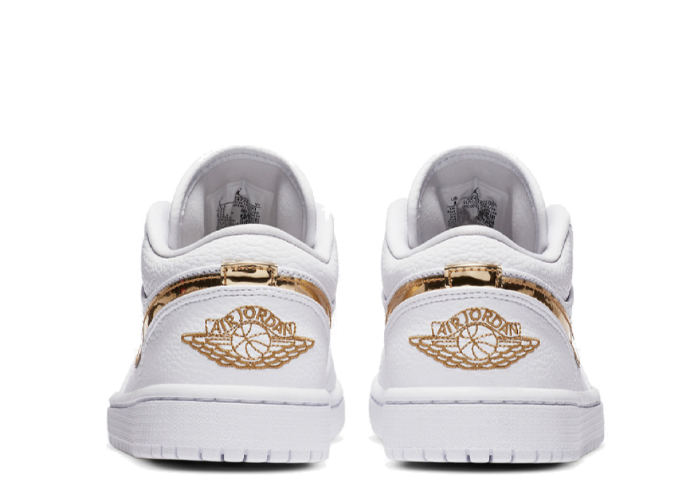 Air Jordan 1 Retro Low White Metallic Gold (Women's) - photo 3