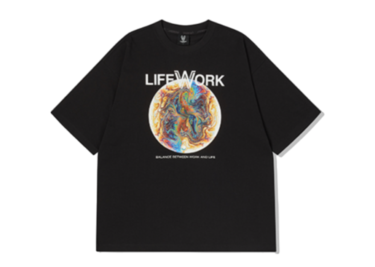LifeWork Planet Logo T-Shirt Black