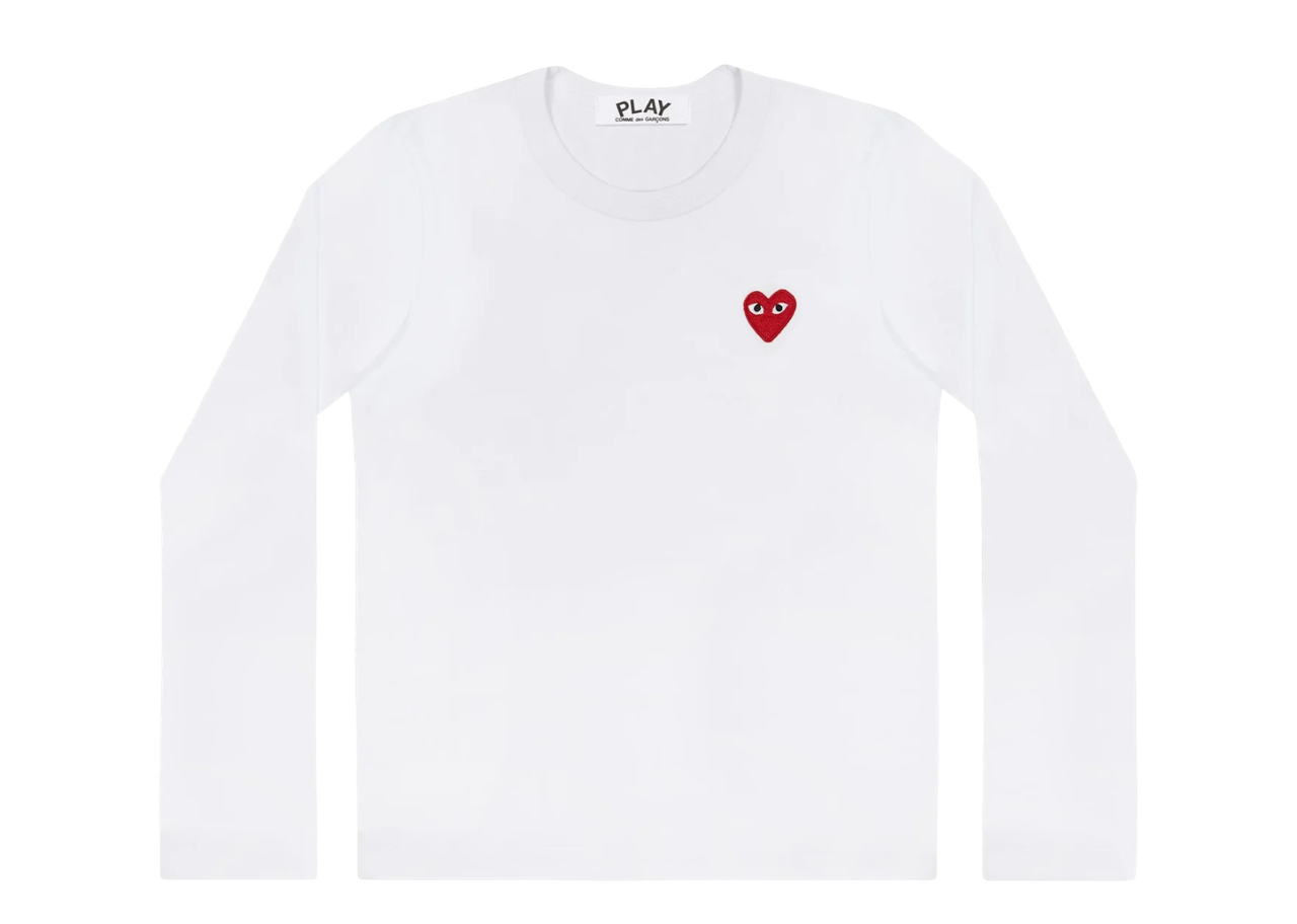 Comme Des Garcons Red Emblem White T-Shirt Long Sleeve (Universal)