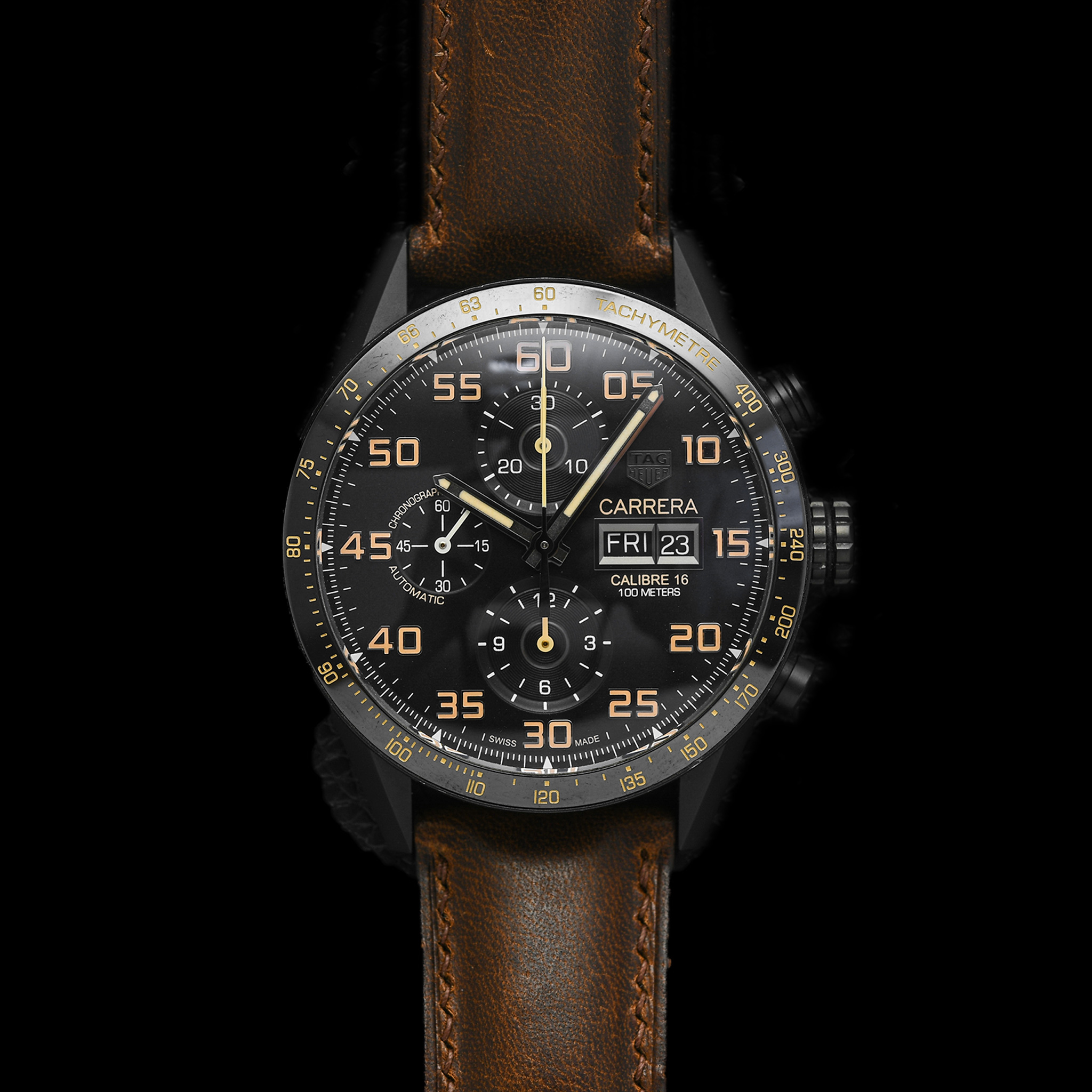Tag Heuer Carrera Chronograph Daydate Black Titanium Ref: Cv2A84.Fc6394 - photo 2