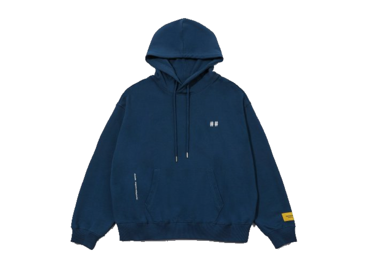 Beentrill Yellow Taping Hashtag Hoodie Indigo - photo 2