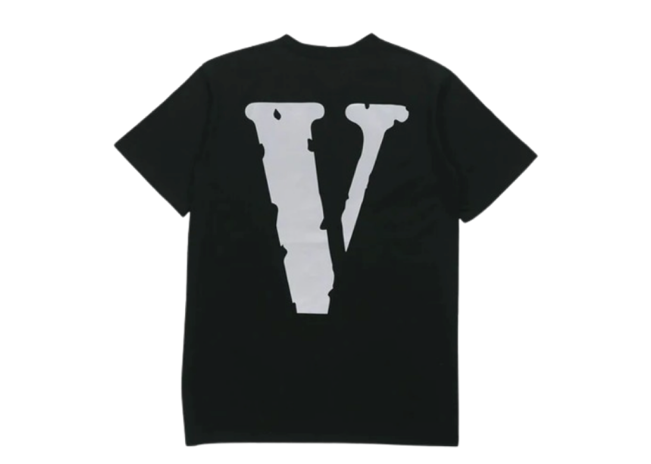 Vlone 3 M Reflective Large Logo Short Sleeve Couple Style Black Gray - photo 2