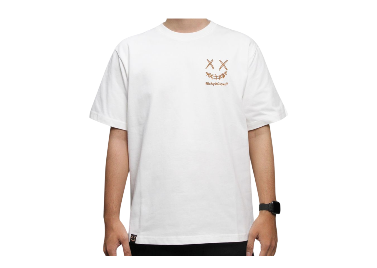 Ricky Is Clown Black Mamba Embroidery T-shirt White Brown - photo 2