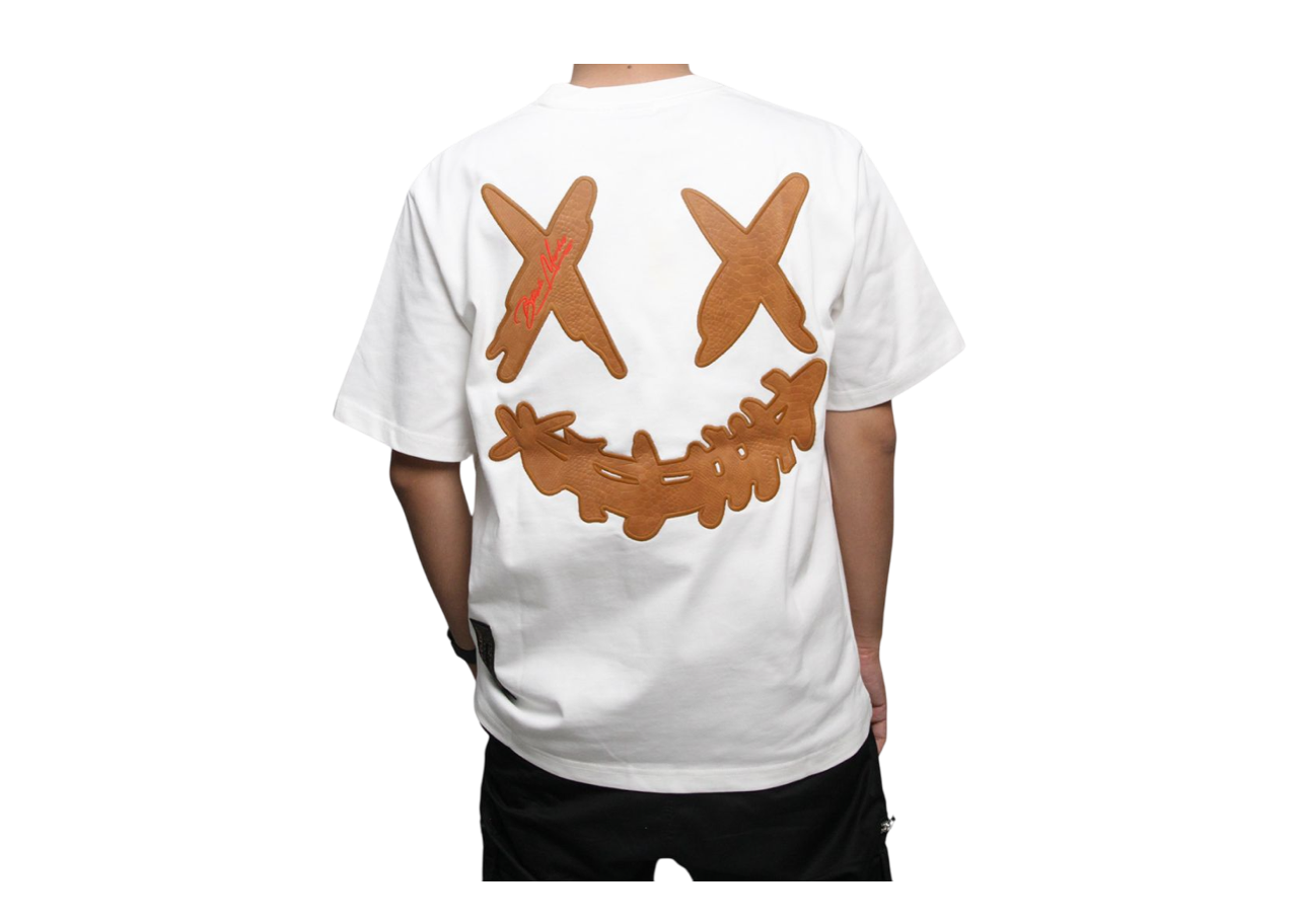 Ricky Is Clown Black Mamba Embroidery T-shirt White Brown