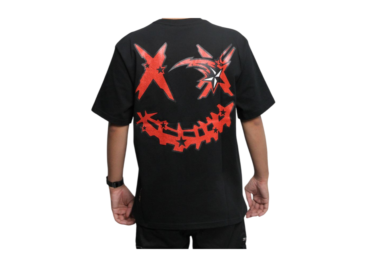 Ricky Is Clown Flying Star Tears Smiling T-shirt Black