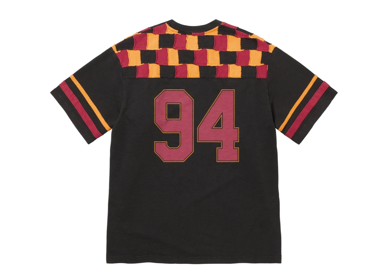 Supreme Patchwork Yoke Football Top Black - photo 2