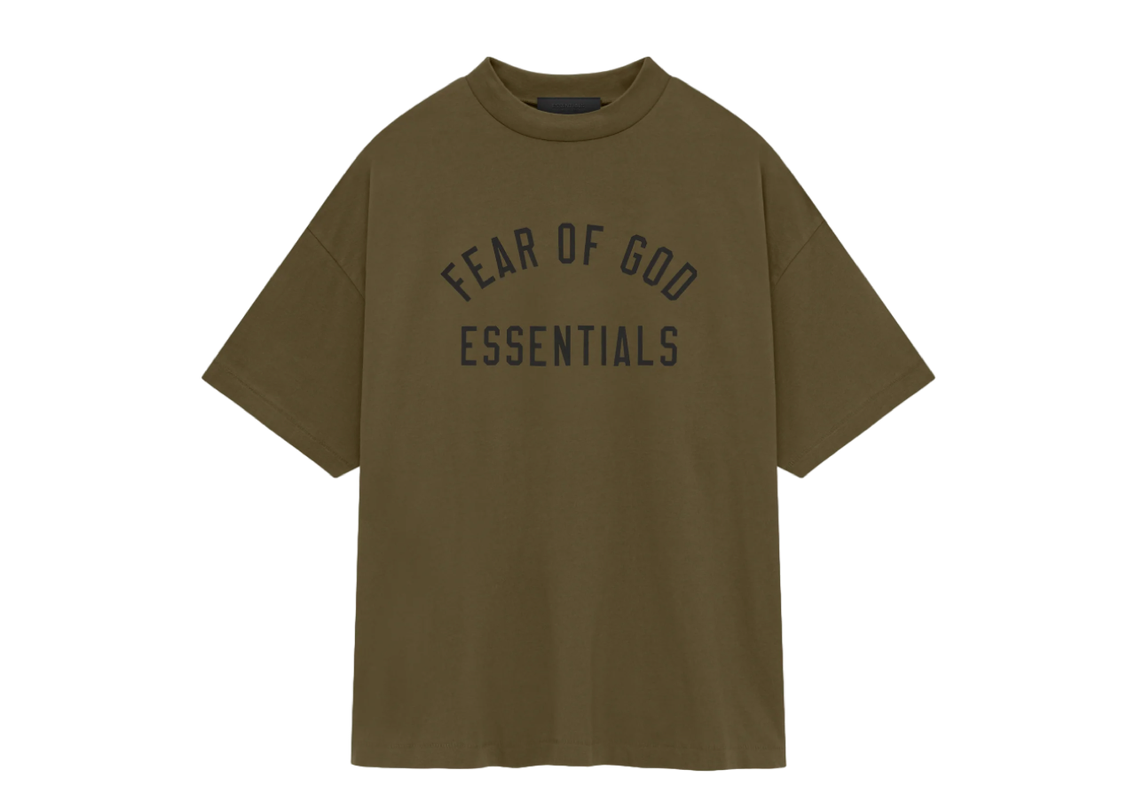 Fear Of God Essentials Jersey Crewneck T-shirt Olive