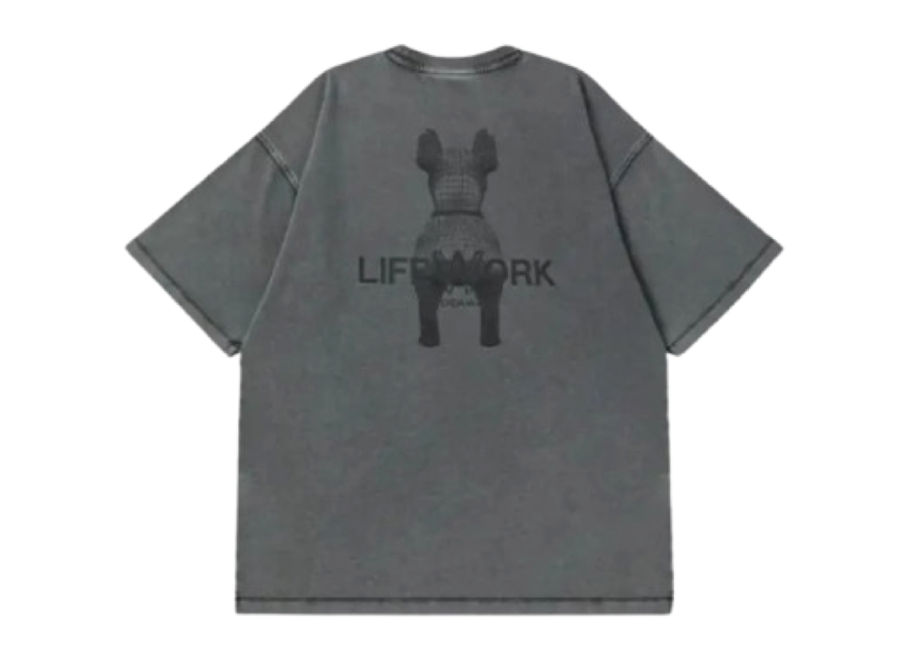 Lifework Salt Washed Halftone Ladok Short Sleeve T-Shirt Charcoal Grey - photo 2