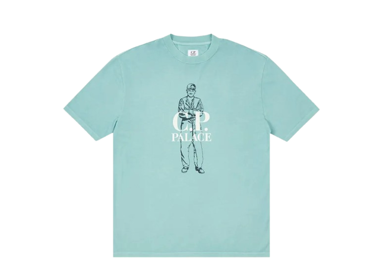 Palace x C.P. Company Logo T-Shirt Blue