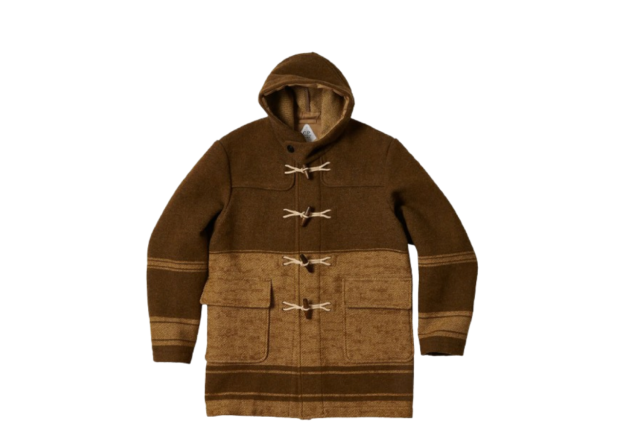 Palace x C.P. Company Duffel Jacket Rubber Wool Brown