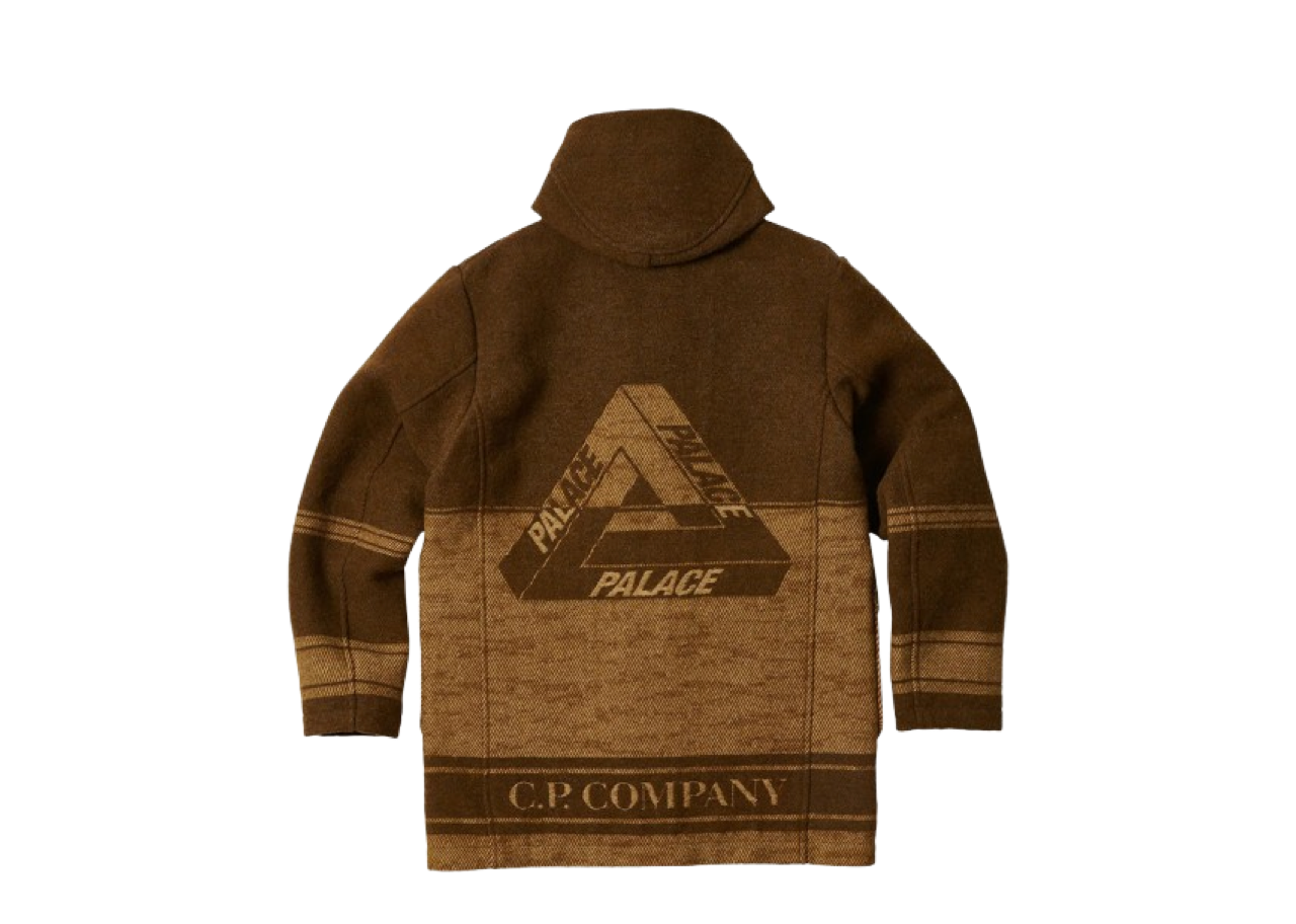 Palace x C.P. Company Duffel Jacket Rubber Wool Brown - photo 2