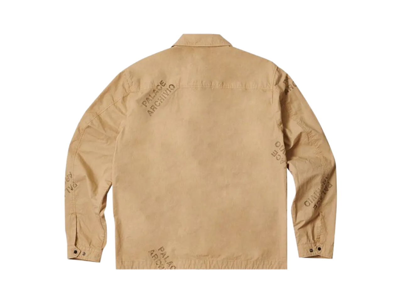 Palace x C.P. Company Washed Cotton Shirt Jacket Stone - photo 2