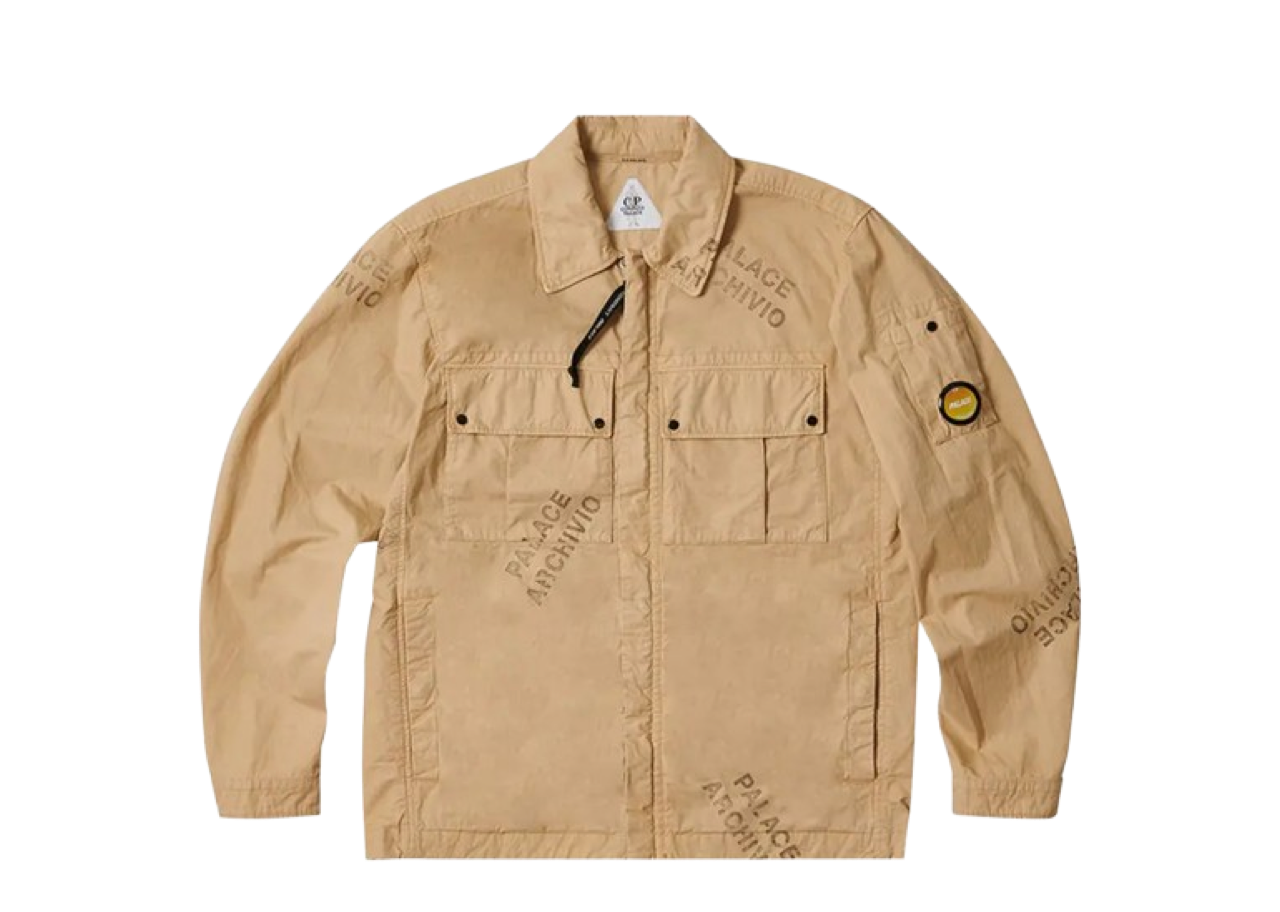 Palace x C.P. Company Washed Cotton Shirt Jacket Stone