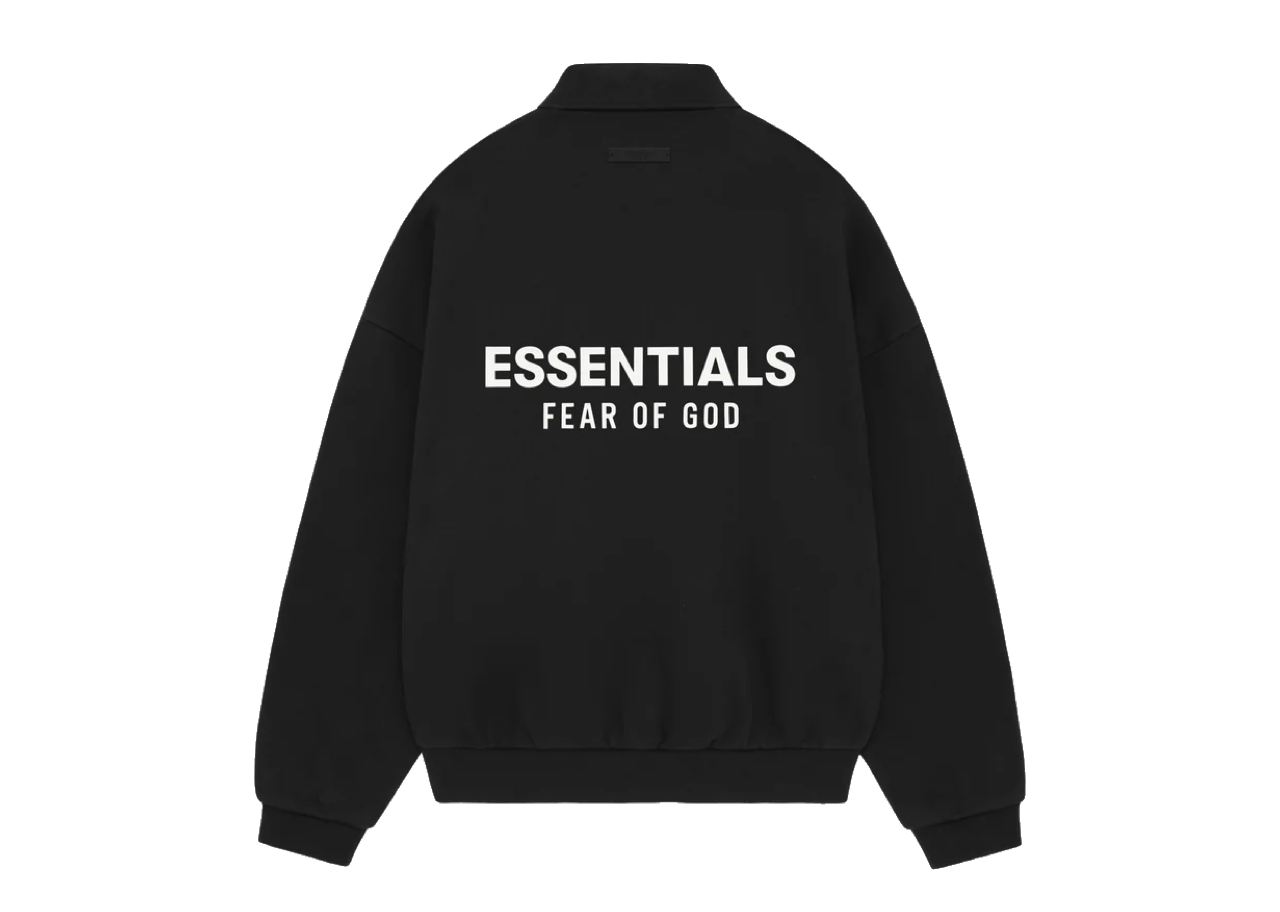 Fear of God Essential Back Logo Fleece Polo Black Long Sleeve - photo 2