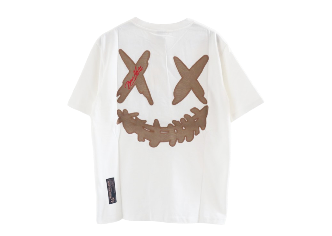 Ricky Is Clown Black Mamba Embroidery T-Shirt White Light Brown