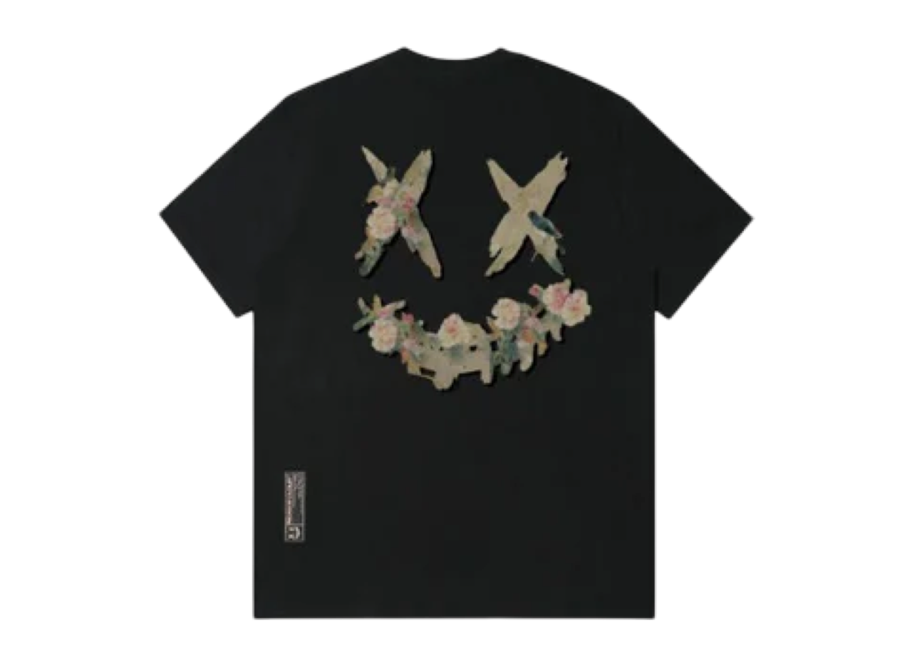 Ricky Is Clown Flowers Surround Bird Joker Smiley T-Shirt Black