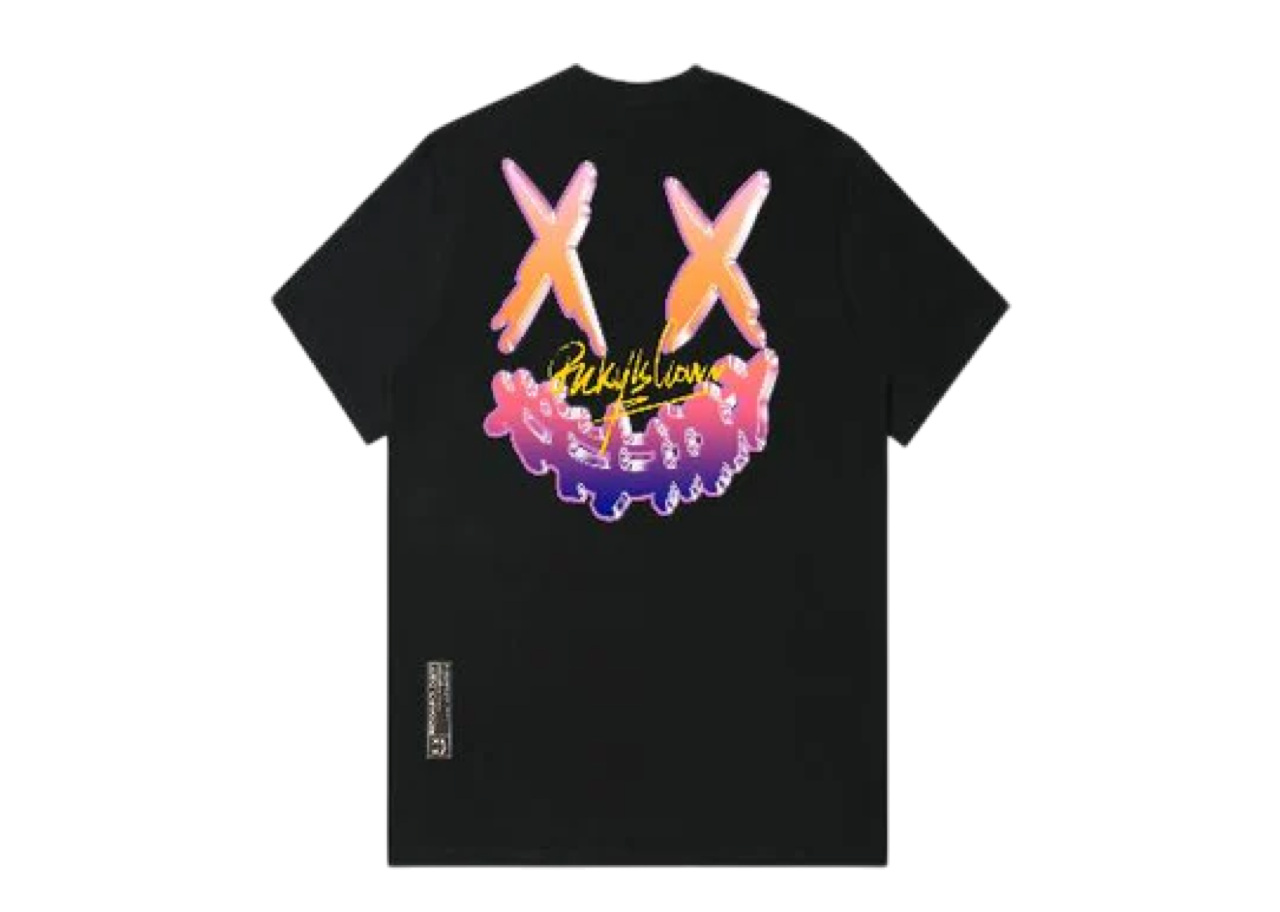 Ricky Is Clown Cyberpunk Age Joker Smiley T-Shirt Black