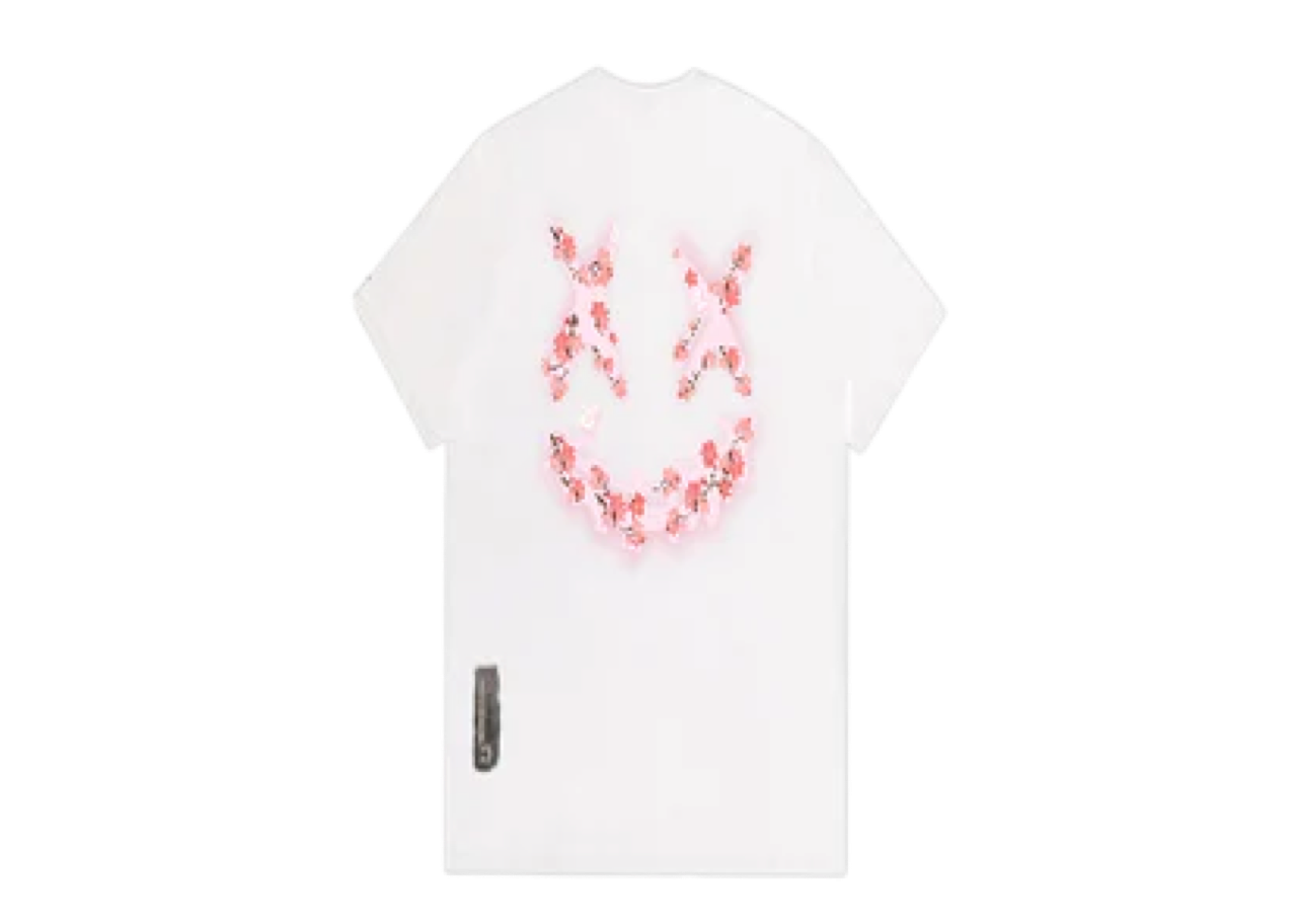 Ricky Is Clown Cherryblossom Halo Joker Smiley T-Shirt White