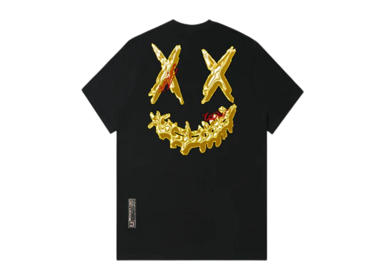 Ricky Is Clown Hot Stamping Gold Joker T-Shirt Black