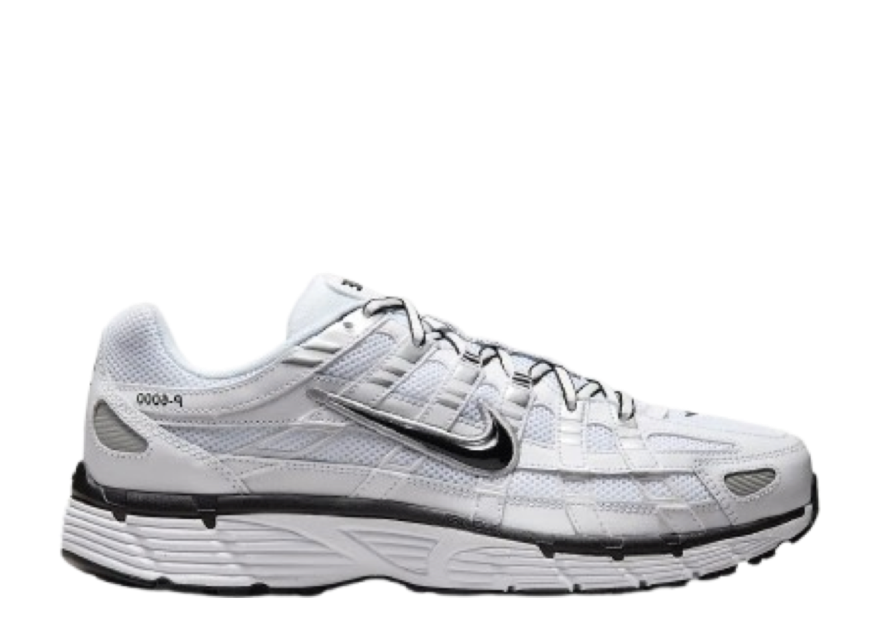 Nike P-6000 White Metallic Silver Black