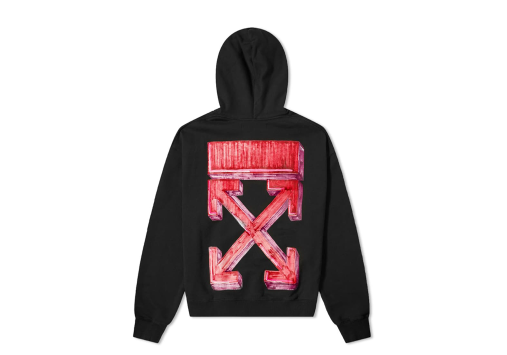 Off-White Marker Arrow Oversized Hoodie Black Red - photo 2