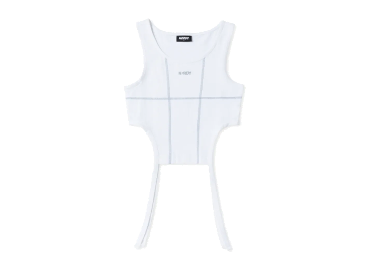 Nerdy Cut Out Sleeveless Top White Women's