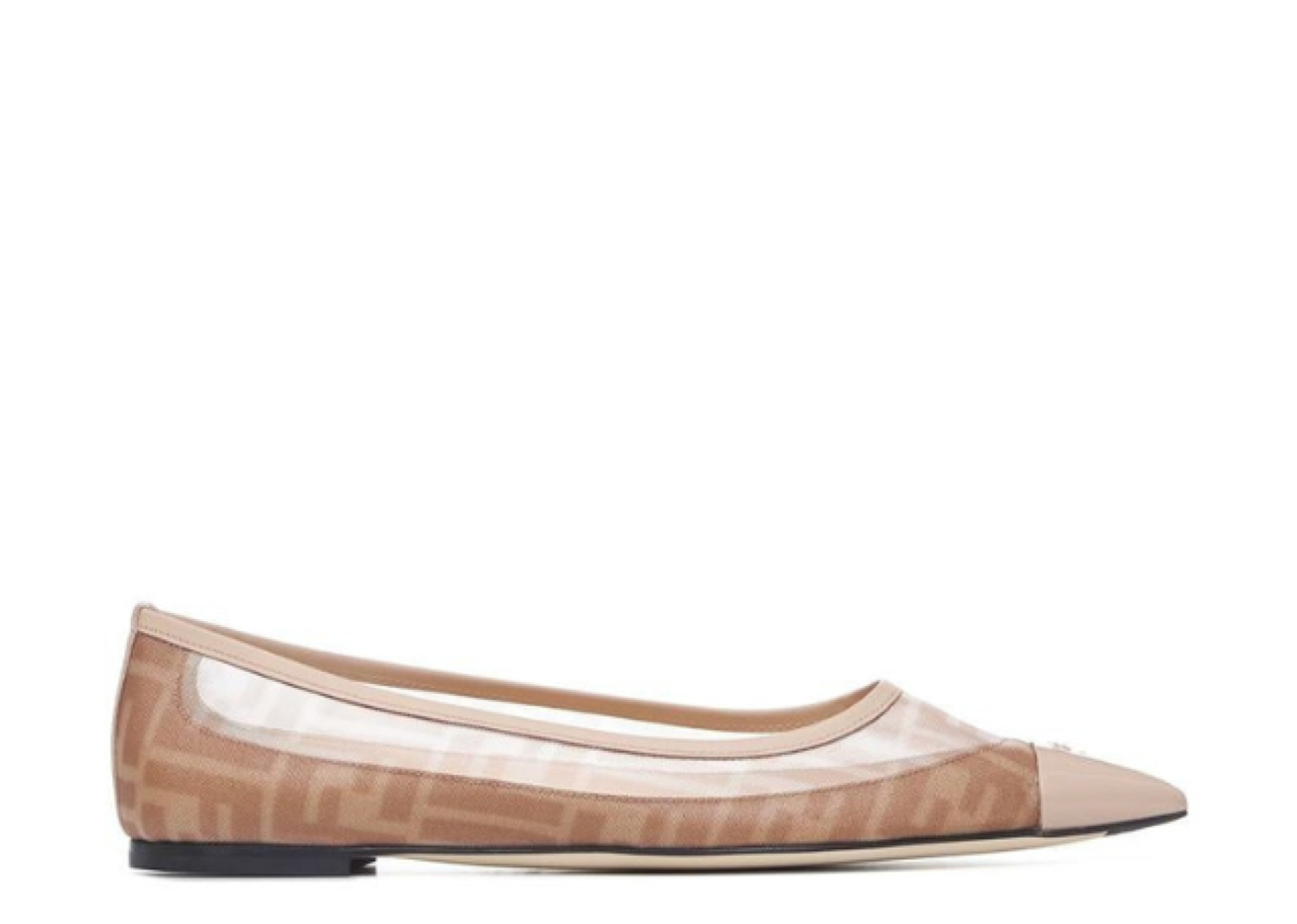 Fendi Colibri Pointed Toe Ballerina Flat