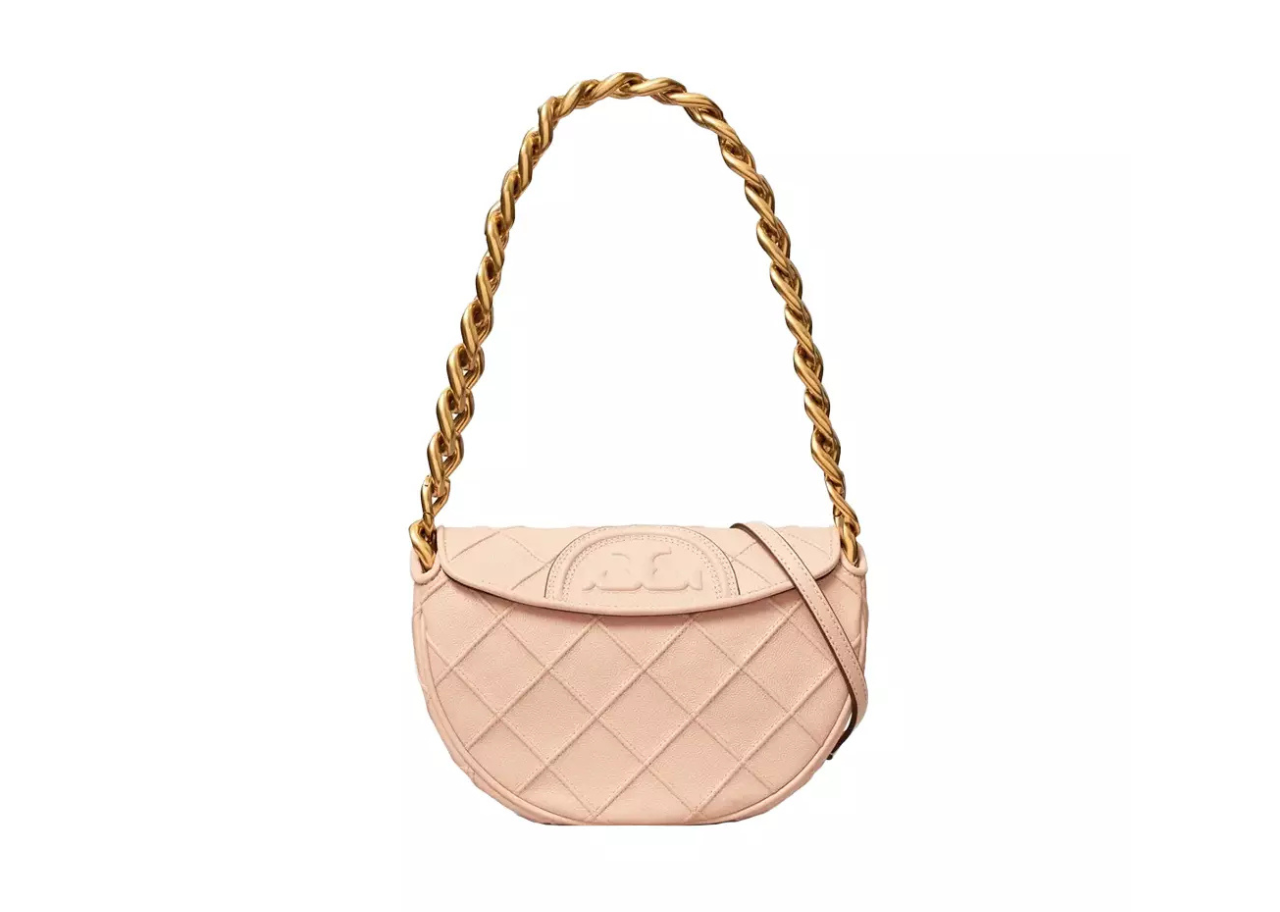 Tory Burch Fleming Soft Polished - Grain Mini Crescent Bag