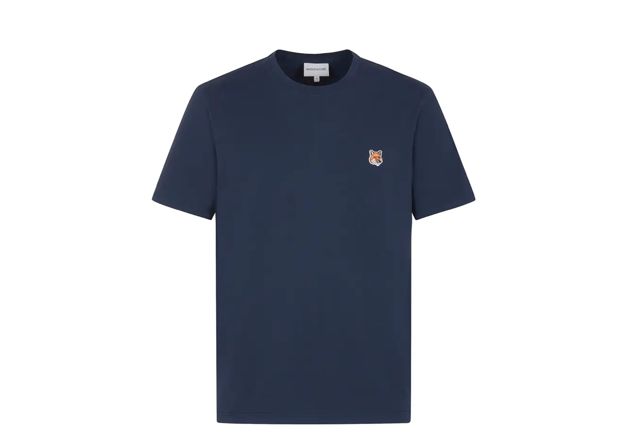 Maison Kitsune Fox Head Patch Reguler T-Shirt