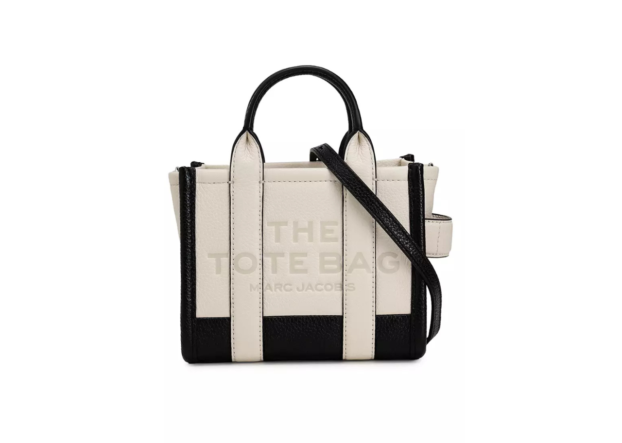 Marc Jacobs The Colorblock Grained Mini Tote Bag Ivory Multi