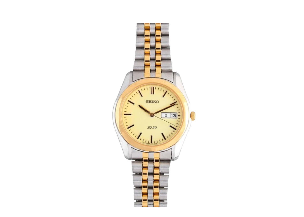 Seiko Strap Stainless Steel Silver Gold