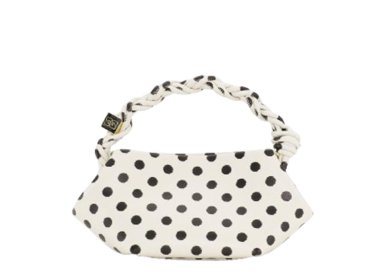 Ganni Mini Bou Bag Polka Dot Egret