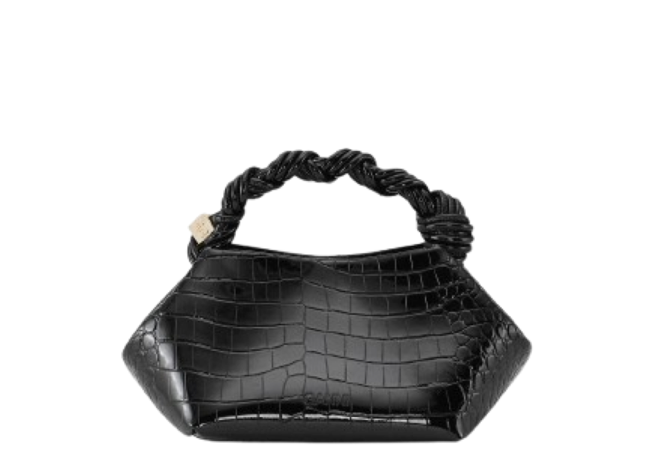 Ganni Small Bou Bag Croco Patent Black - photo 2