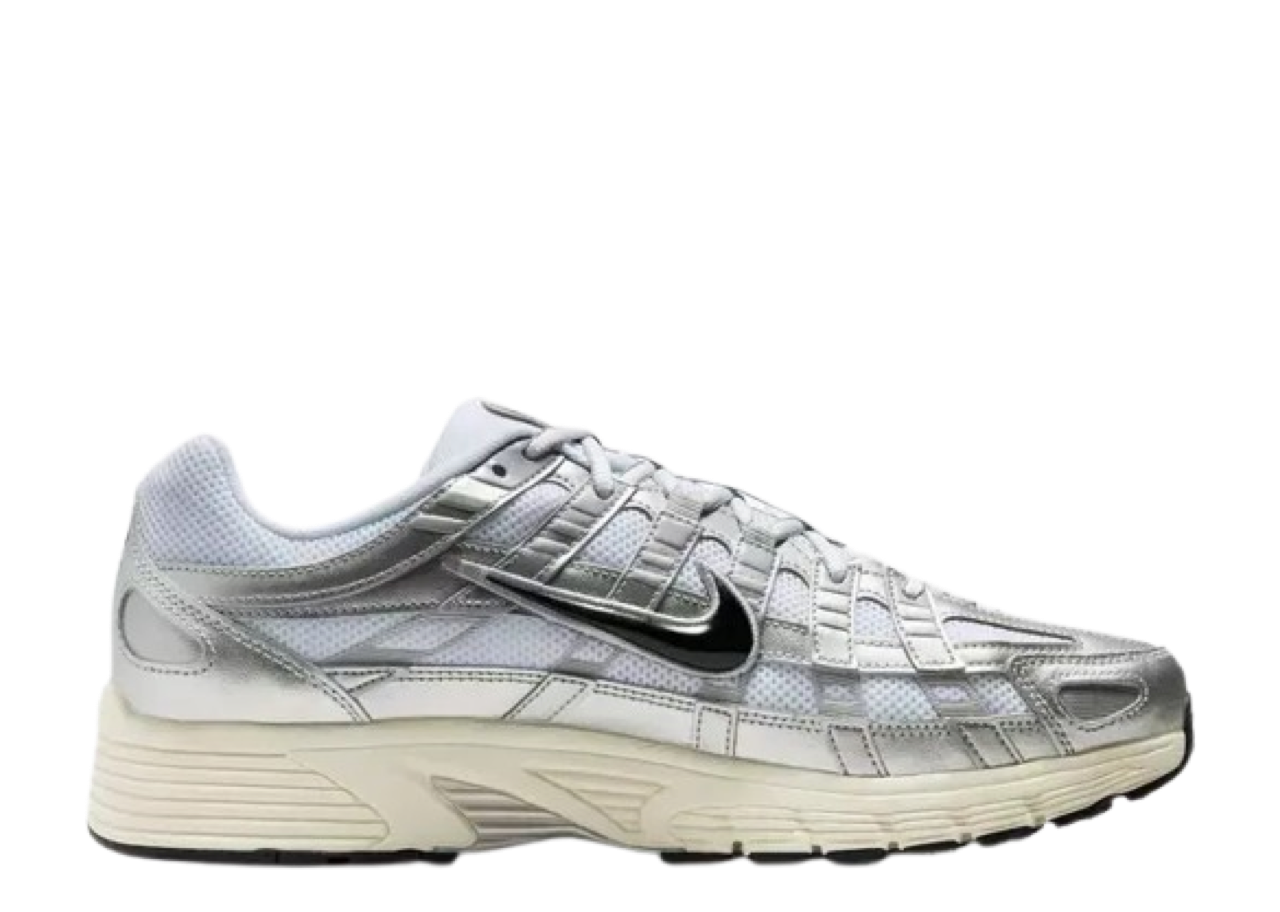 Nike P-6000 White Metallic Silver Flat Silver Black