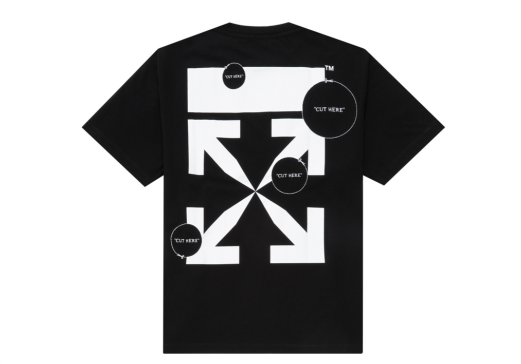 Off-White Cut Here Print Black T-Shirt - photo 2
