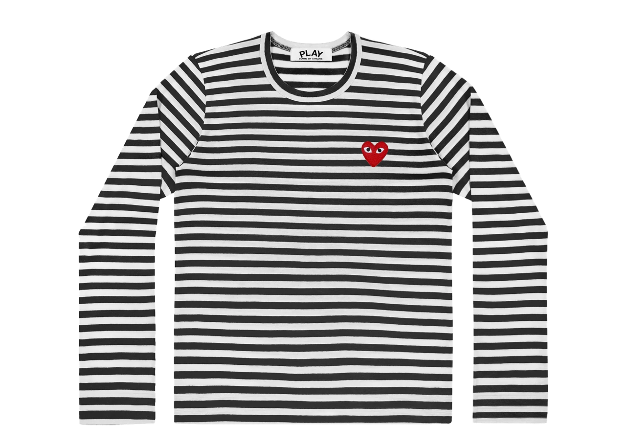 Comme Des Garcons Play Striped Long Sleeve Black White (Unisex)