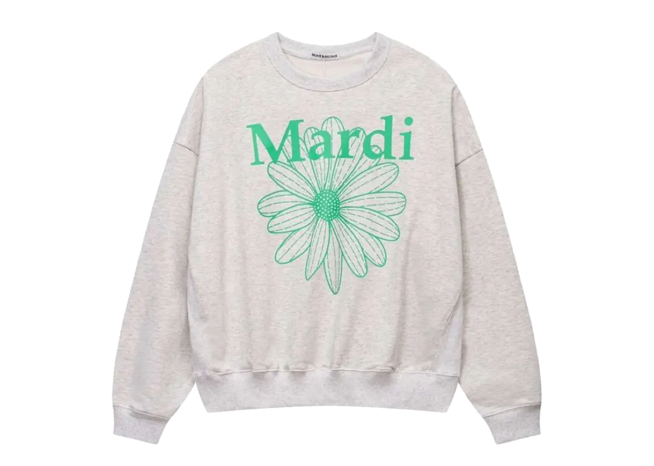 Mardi Mercredi Flower Sweatshirt Oatmeal Green