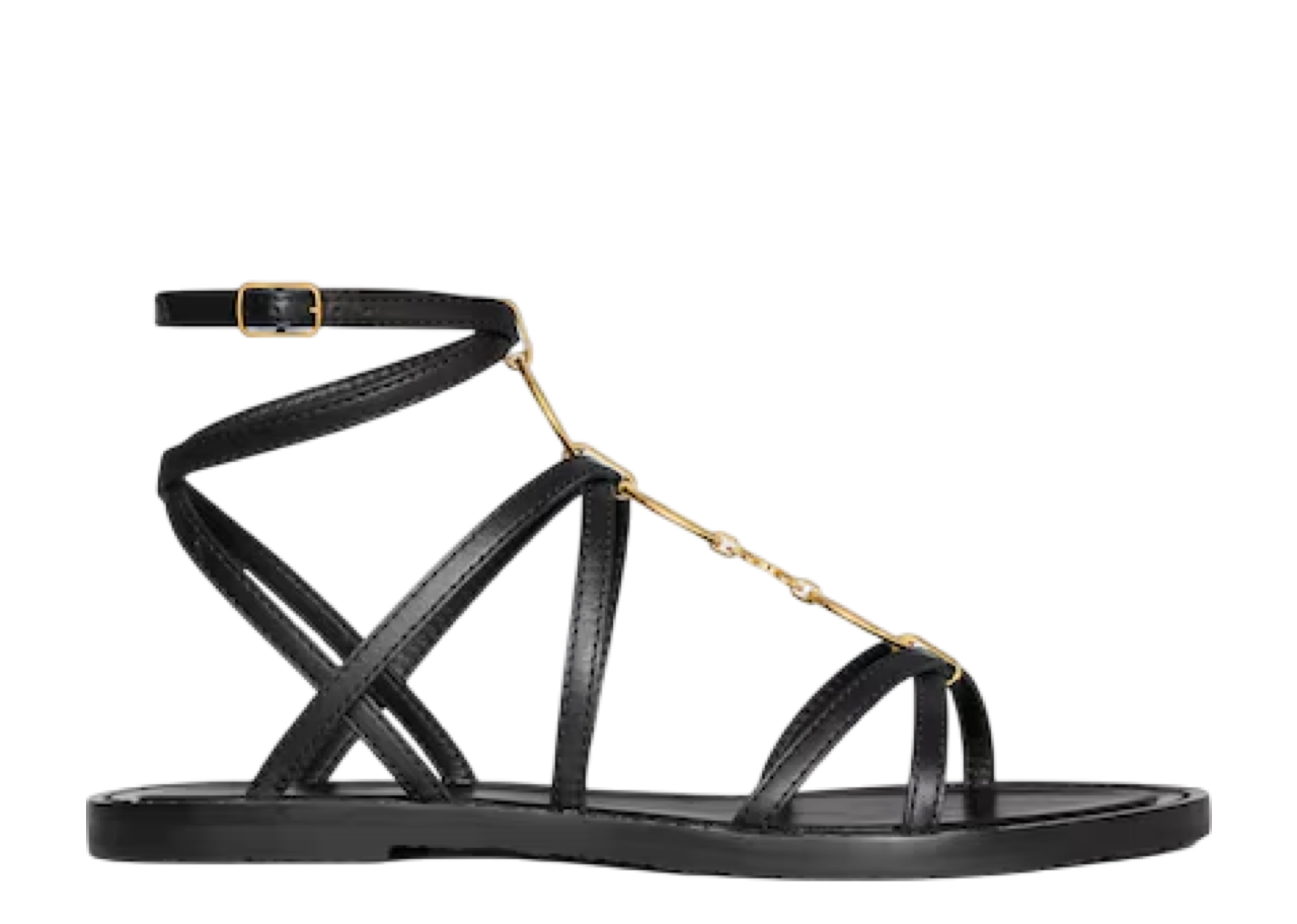 Celine Lympia Strappy Jewel Sandal Black