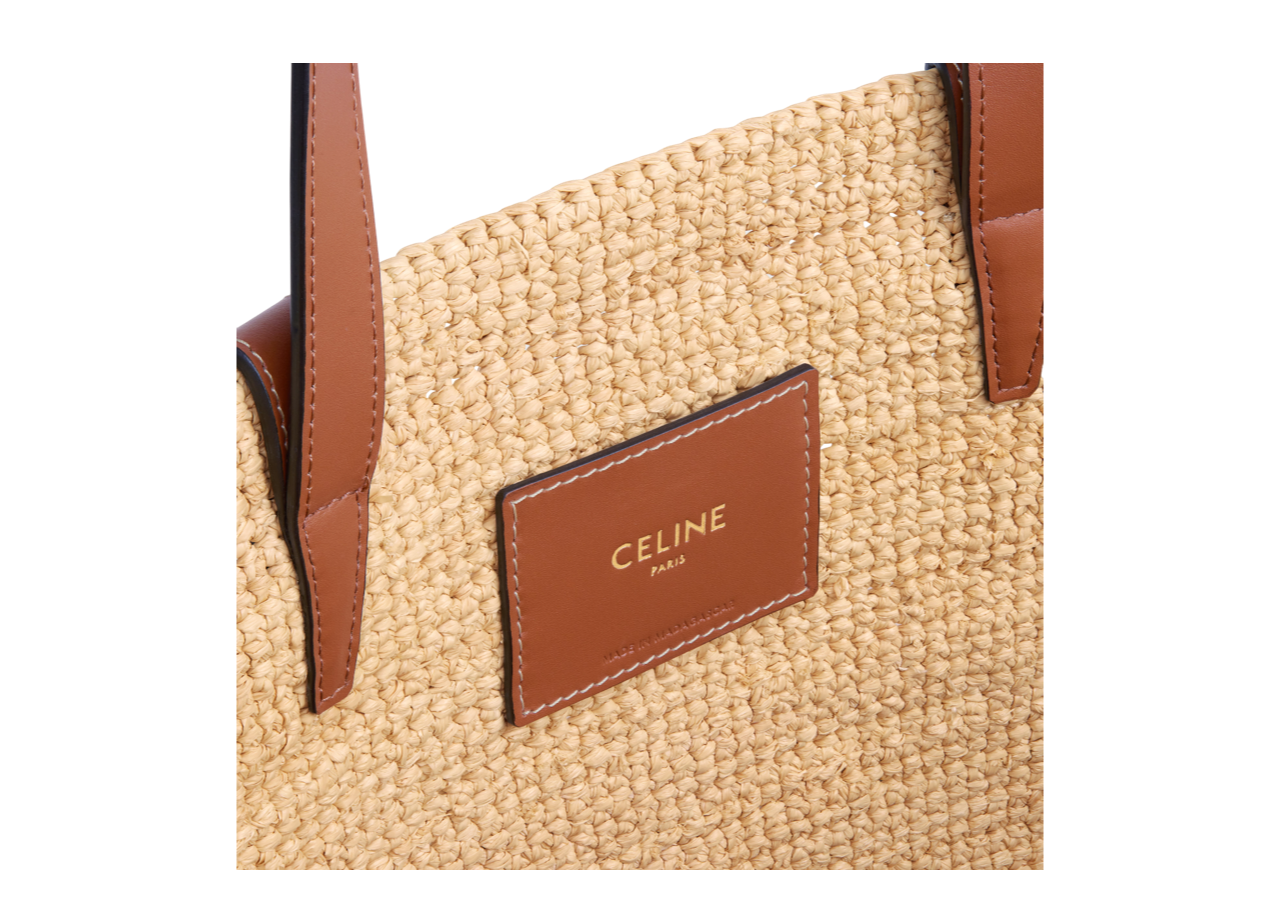 Celine Medium Supple Celine Classic Panier In Raffia Tan - photo 3
