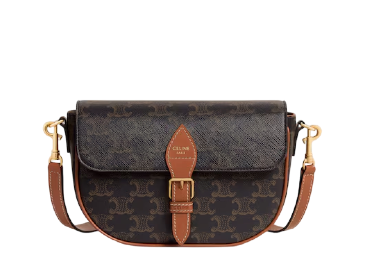 Celine Folco Shoulder Bag In Triomphe Tan