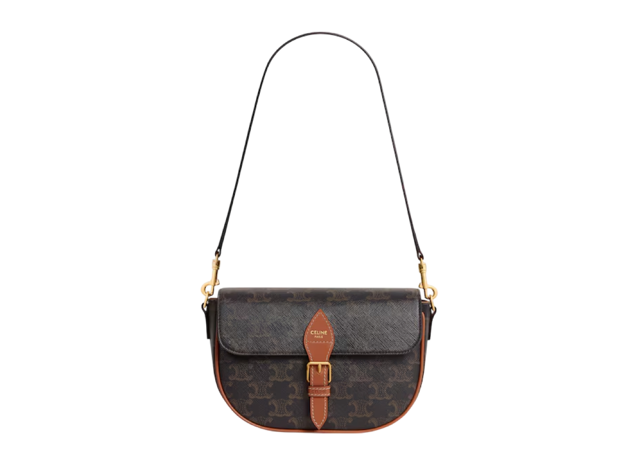 Celine Folco Shoulder Bag In Triomphe Tan - photo 3