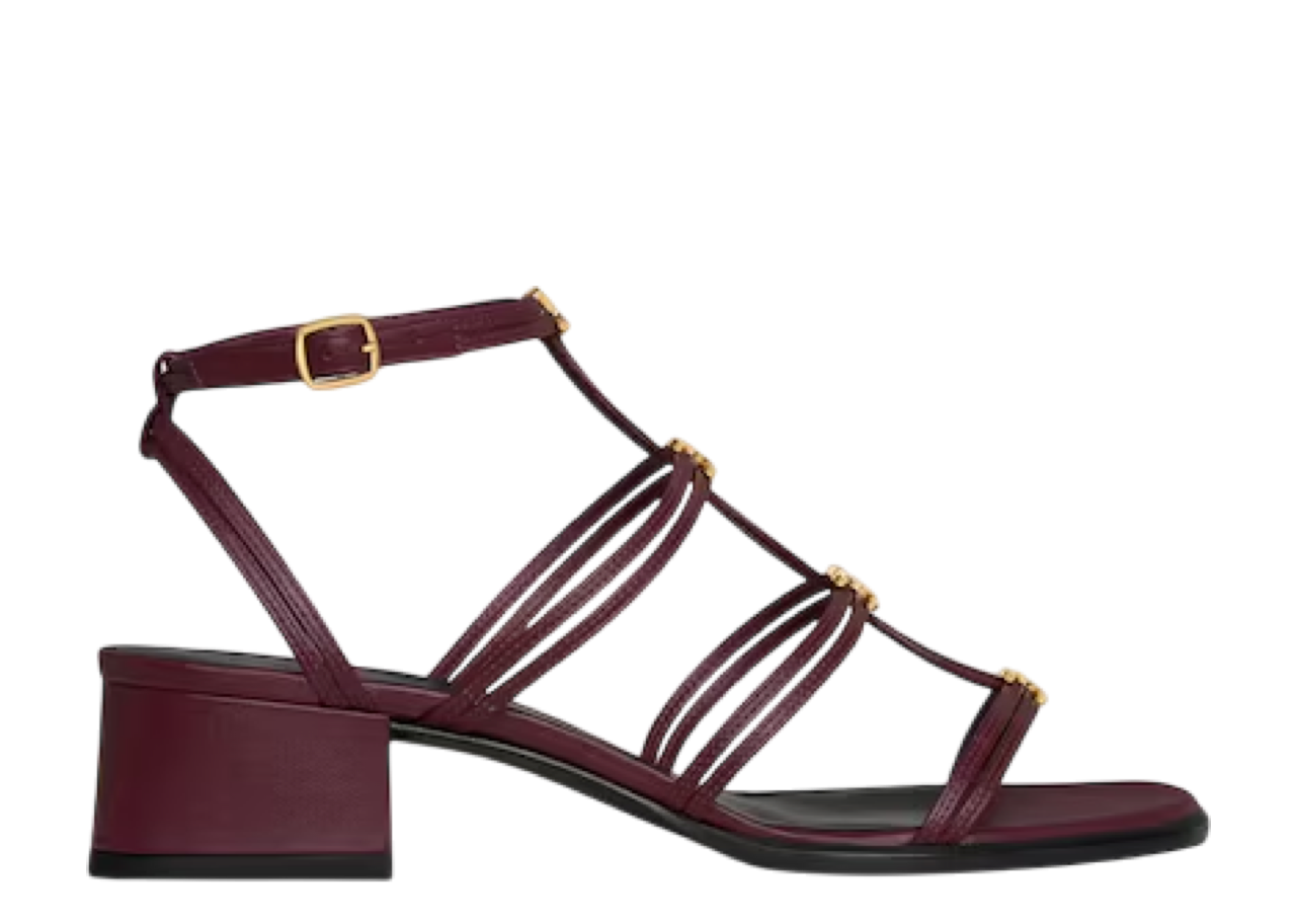 Celine Clemence Multi Triomphe Sandal Deep Burgundy
