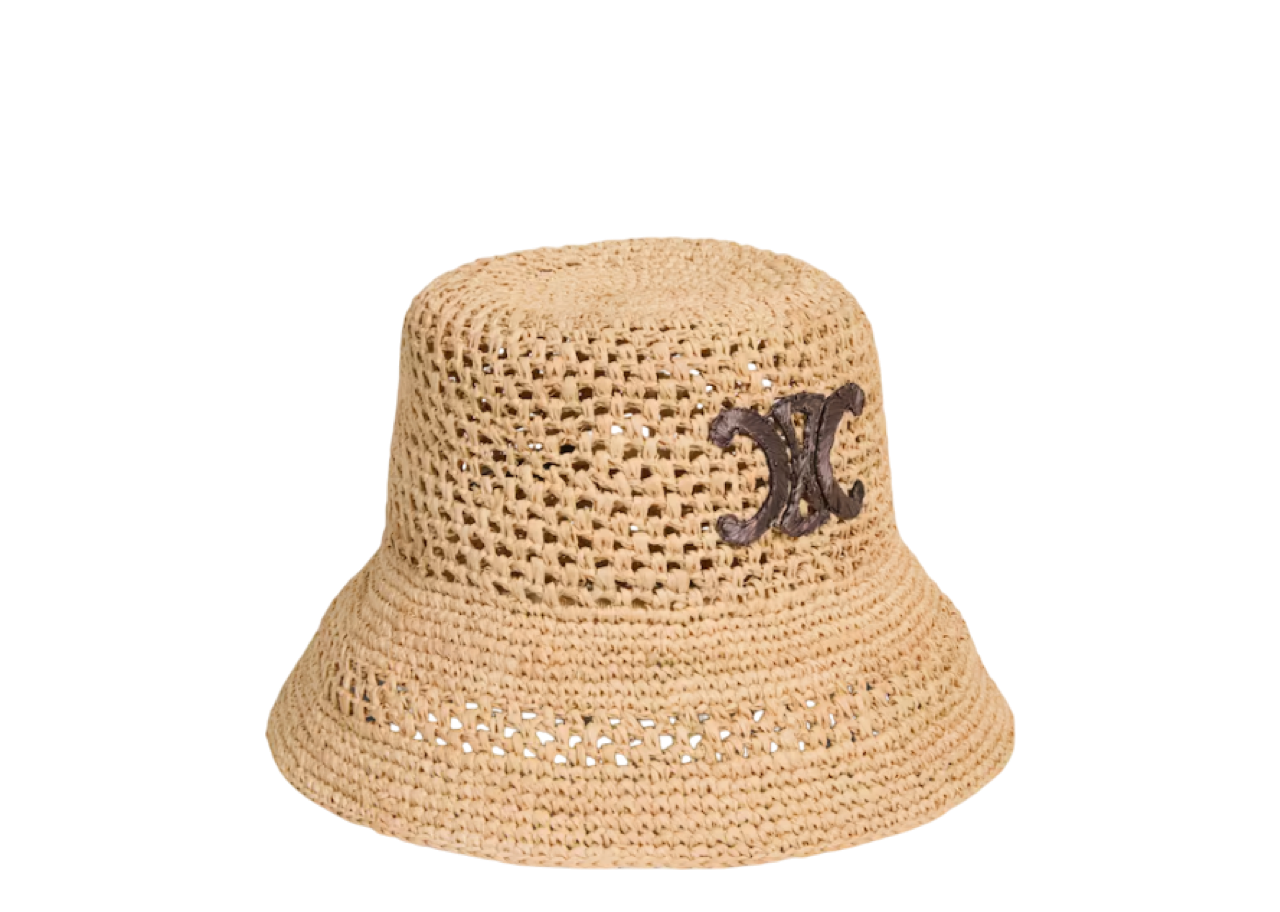Celine Triomphe Bucket Hat In Raffia Natural - photo 2