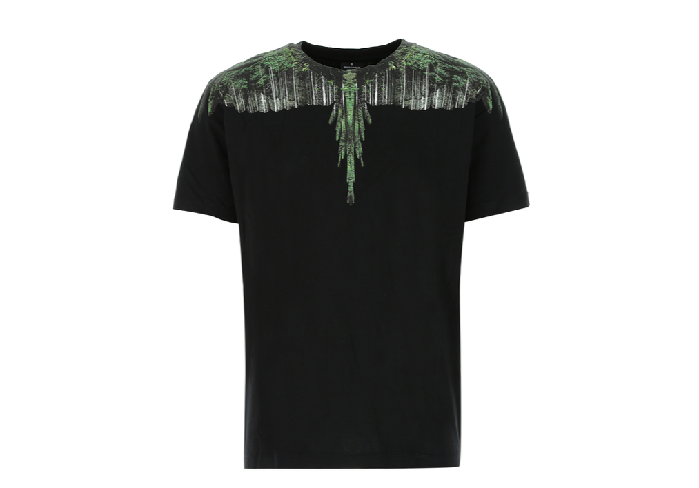 Marcelo Burlon Wood Wings T-Shirt Black Green Grey