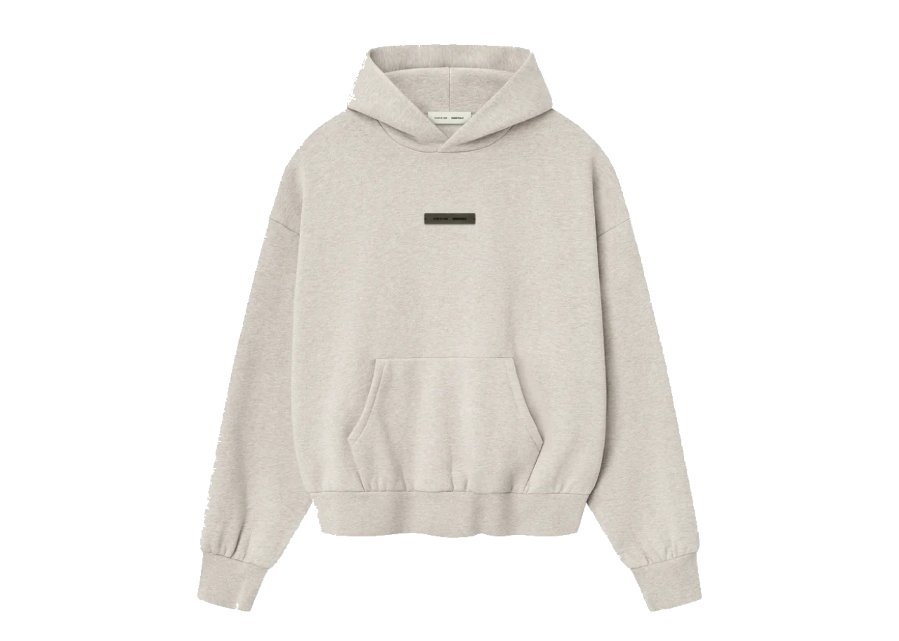Fear of God Essentials Classic Fit Fleece Hoodie Heather Stone