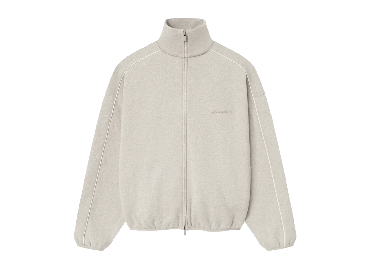 Fear of God Essentials Modern Fit Fleece Track Jacket Heather Stone