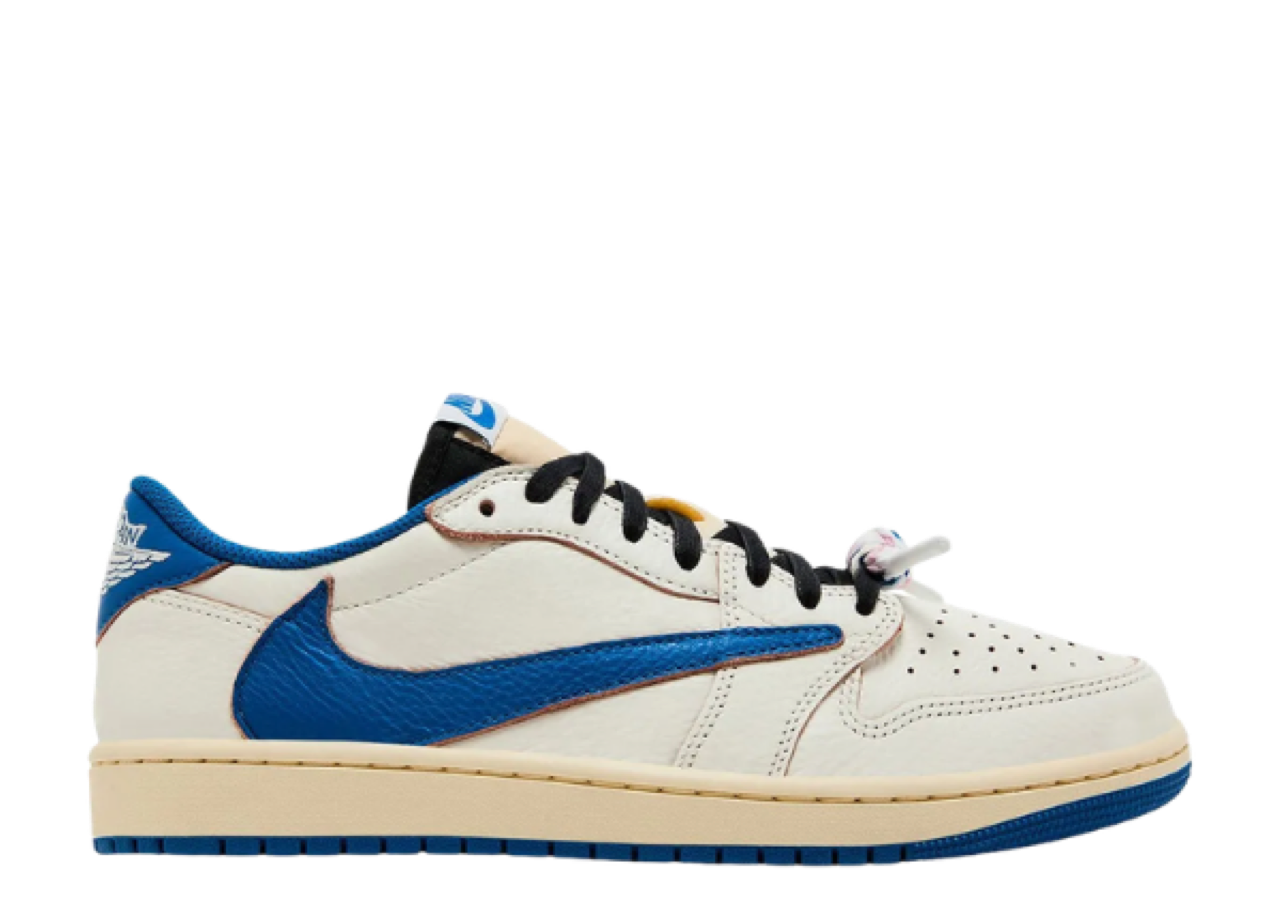 Air Jordan 1 Retro Low OG SP Fragment x Travis Scott Sail Military Blue