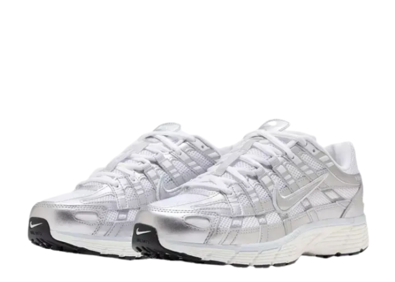 Nike P-6000 White Blue Tint Sail Metallic Silver (Women's) - photo 2
