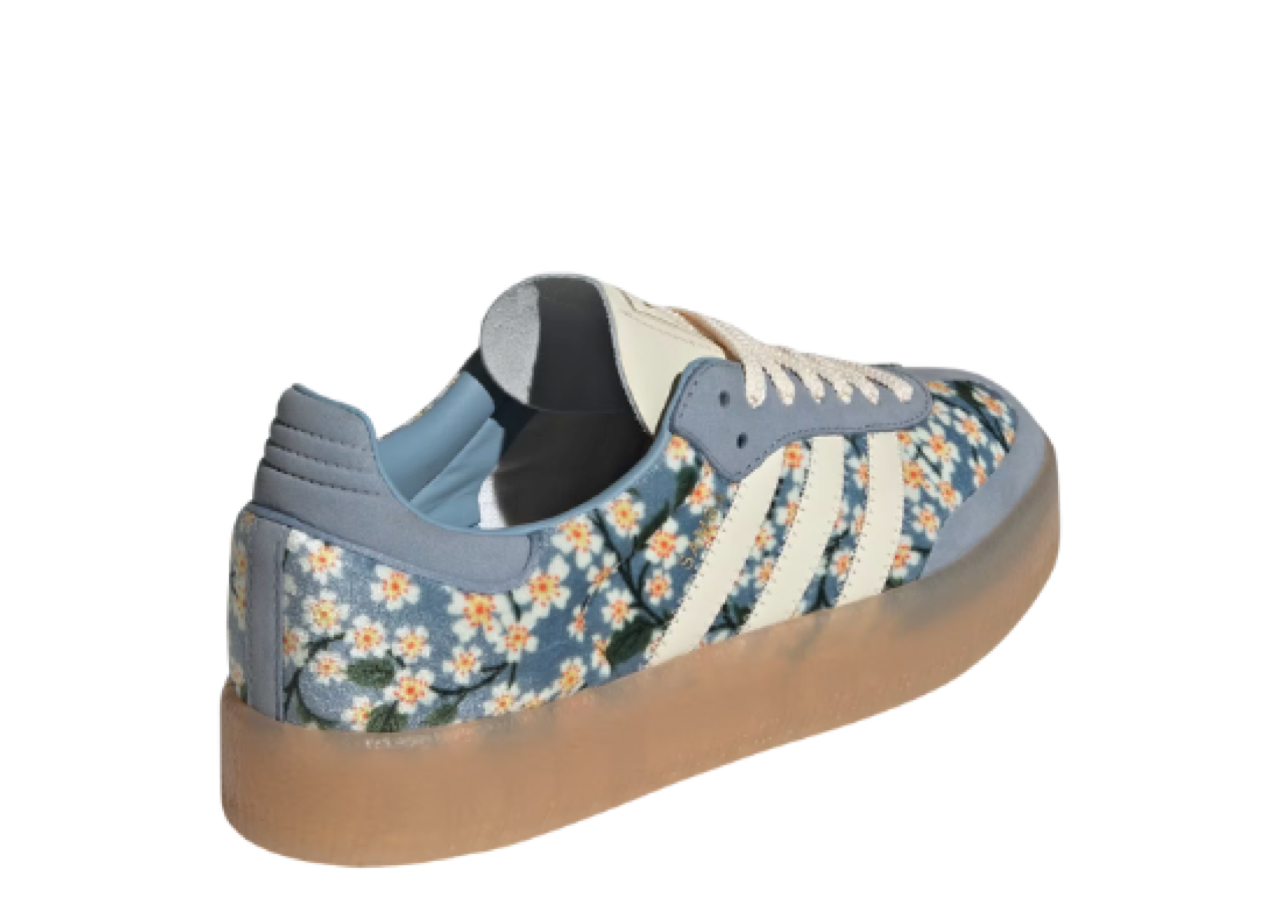 Adidas Sambae Liberty London Floral Embroidery Blue Cream White (Women's) - photo 3