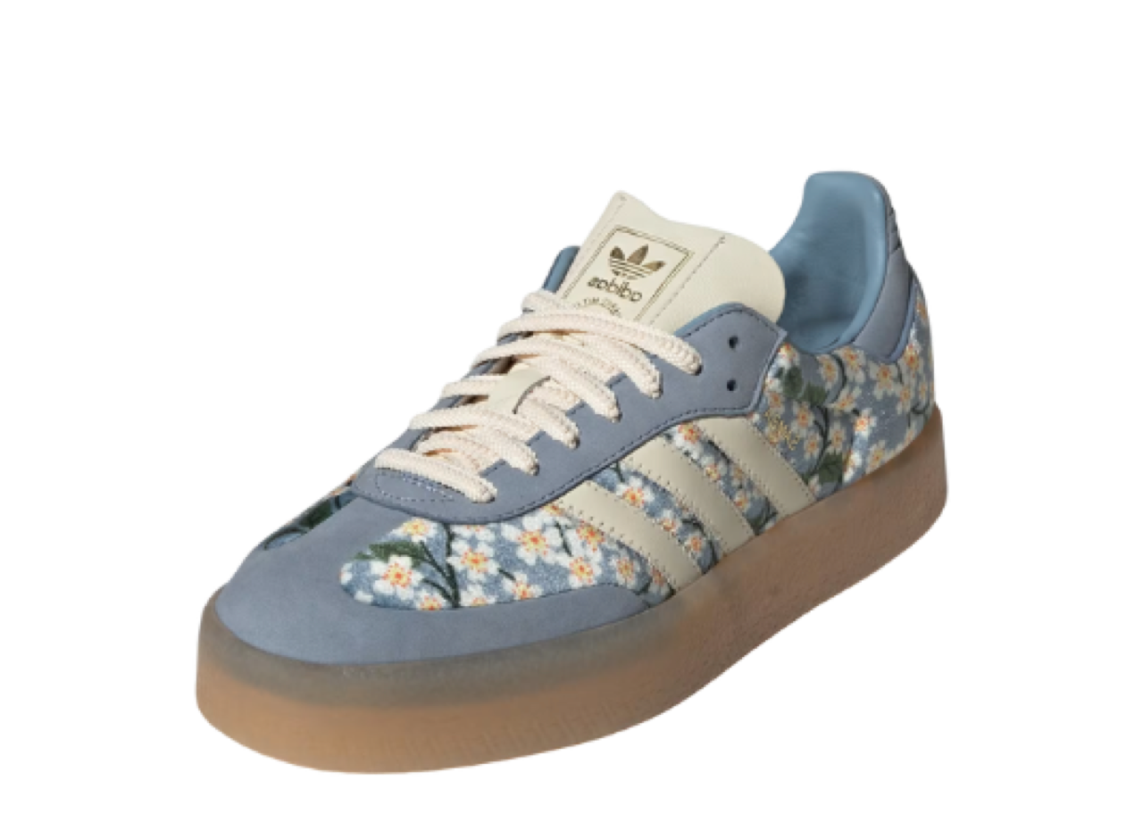 Adidas Sambae Liberty London Floral Embroidery Blue Cream White (Women's) - photo 2
